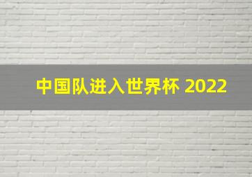 中国队进入世界杯 2022